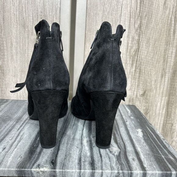 Sam Edelman Suede Booties Heeled Zippers Black Color Sadee Size 9.5 - Picture 5 of 9